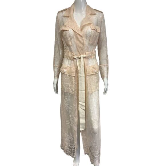Divine Heritage Dresses & Skirts - DIVINE HERITAGE Beige Belted Pocket Accent Collared Midi Robe Dress XS